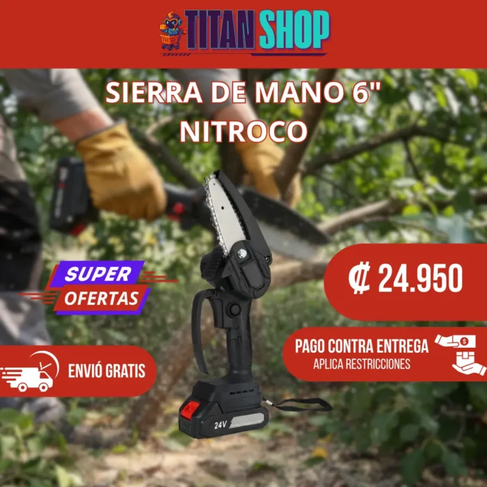 11 Sierra de mano nitroco 6" 2 cadena y 2 baterias