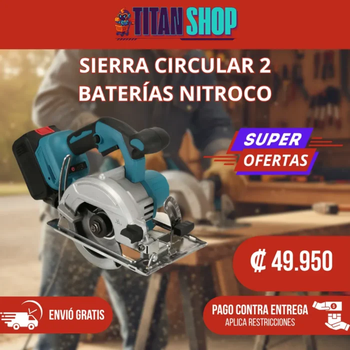 Sierra circular Nitroco 2 baterías